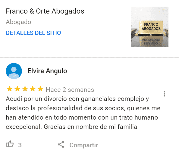 FOA_Divorcio_Google_Review_Elvira-min Reseña Franco & Orte Abogados Elvira Angulo